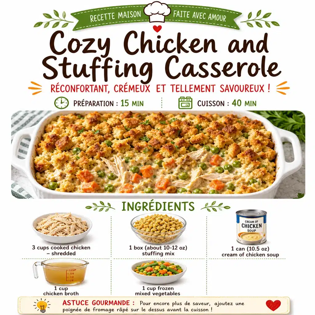 Cozy Chicken and Stuffing Casserole