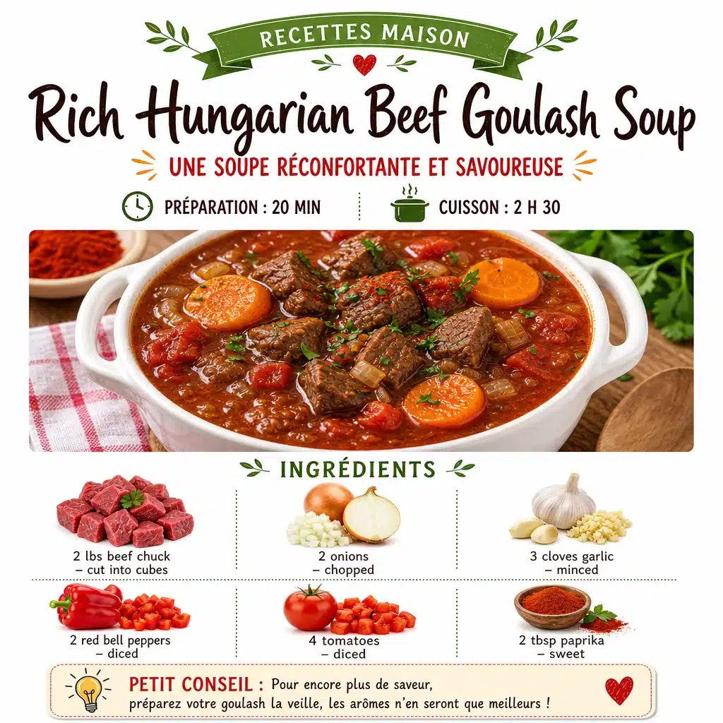 Cozy Classic Hungarian Beef Goulash Soup