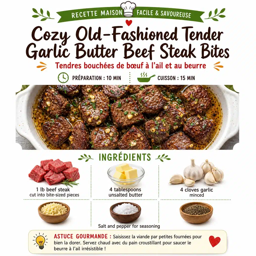 Cozy Old-Fashioned Tender Garlic Butter Beef Steak Bites
