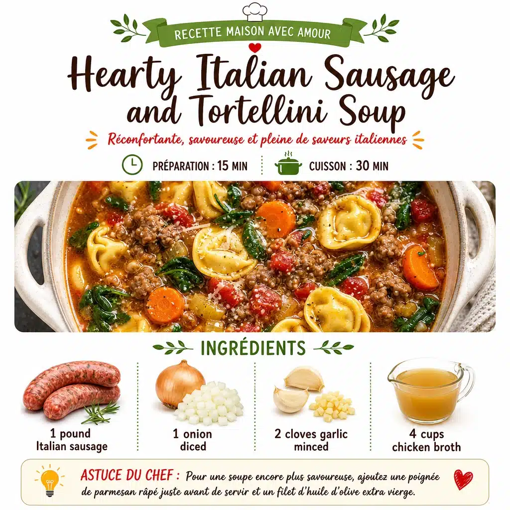 Hearty Italian Sausage and Tortellini Soup