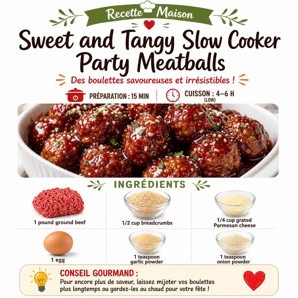 Sweet and Tangy Slow Cooker Party Meatballs