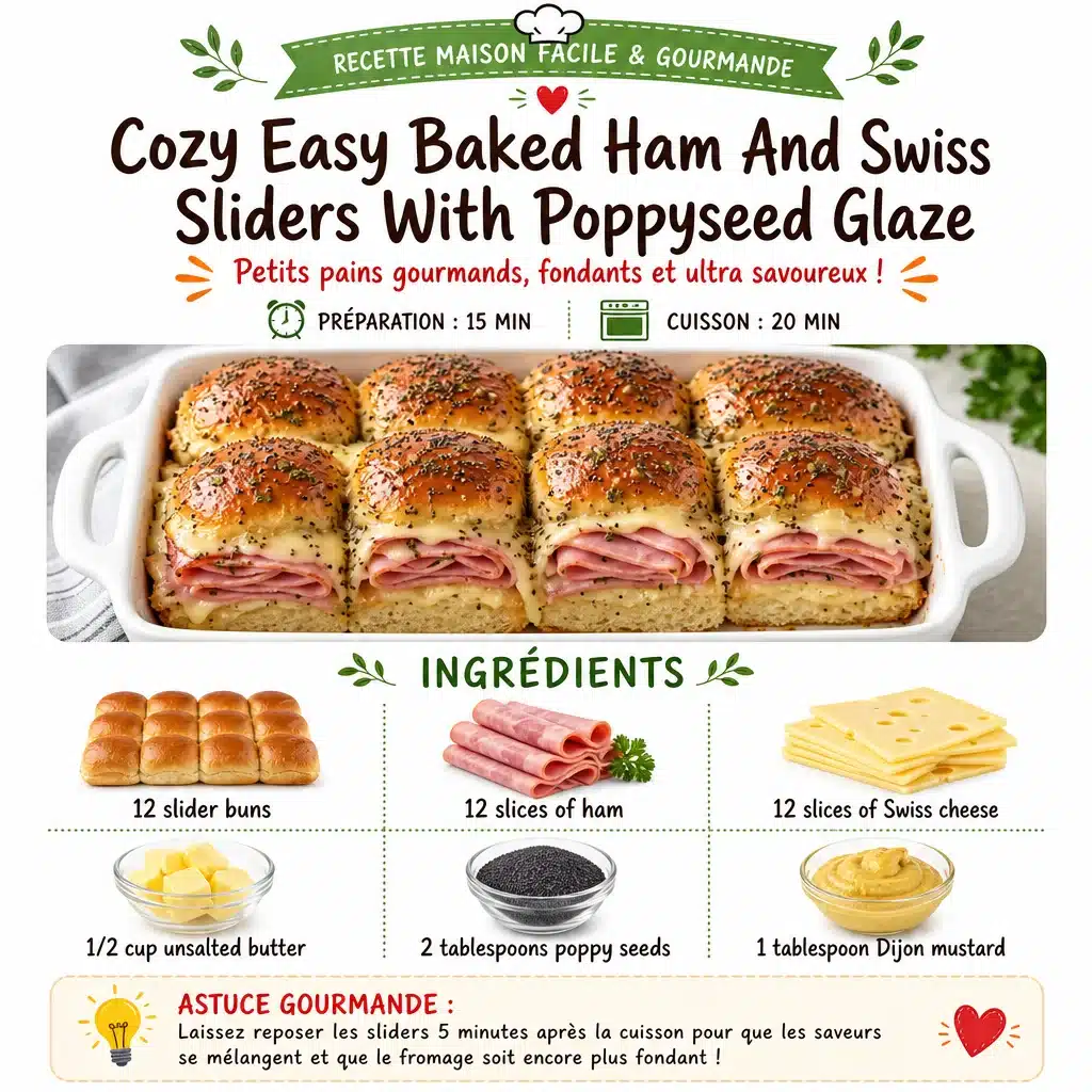 Cozy Classic Ham And Swiss Sliders With Poppyseed Glaze