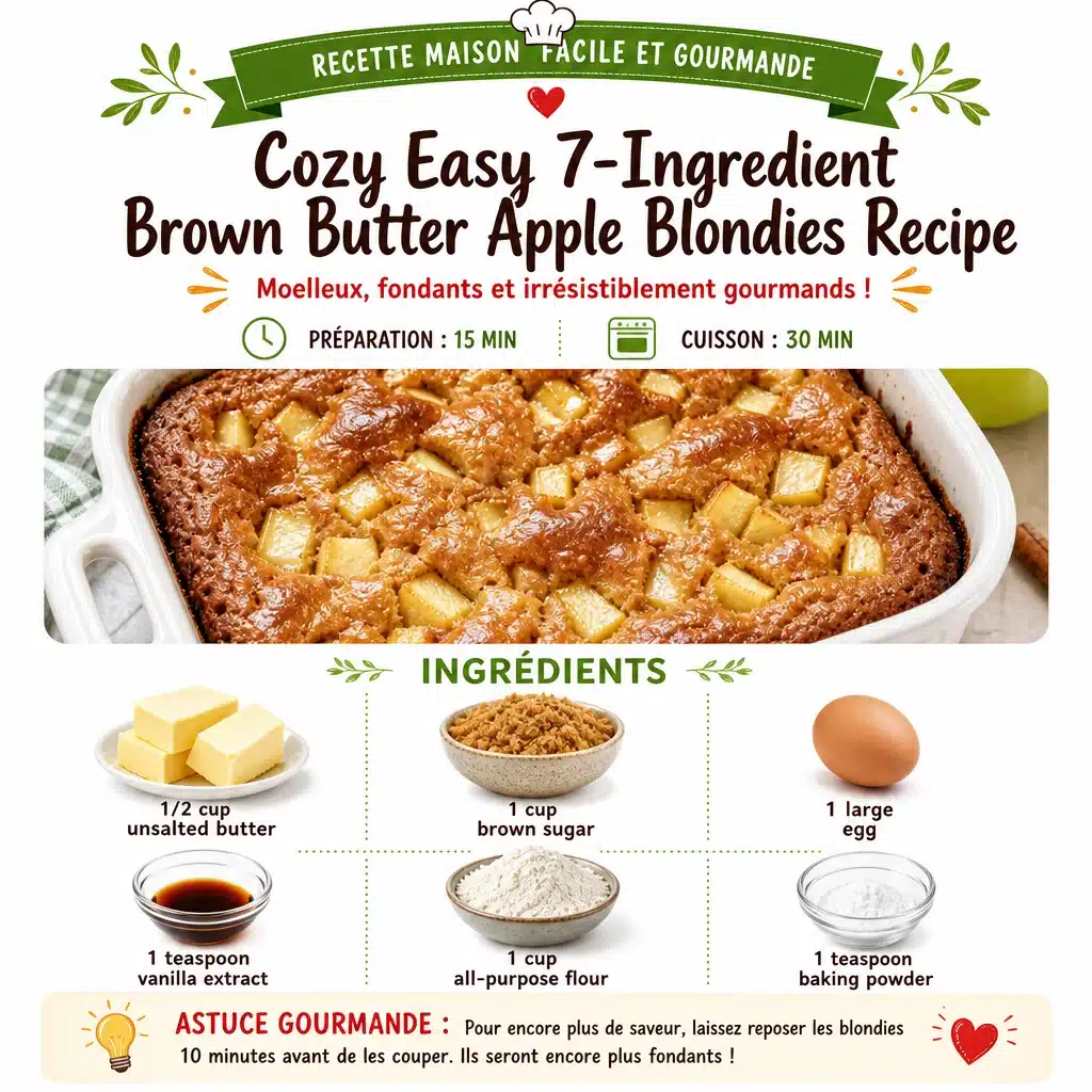 Cozy Easy 7-Ingredient Brown Butter Apple Blondies Recipe