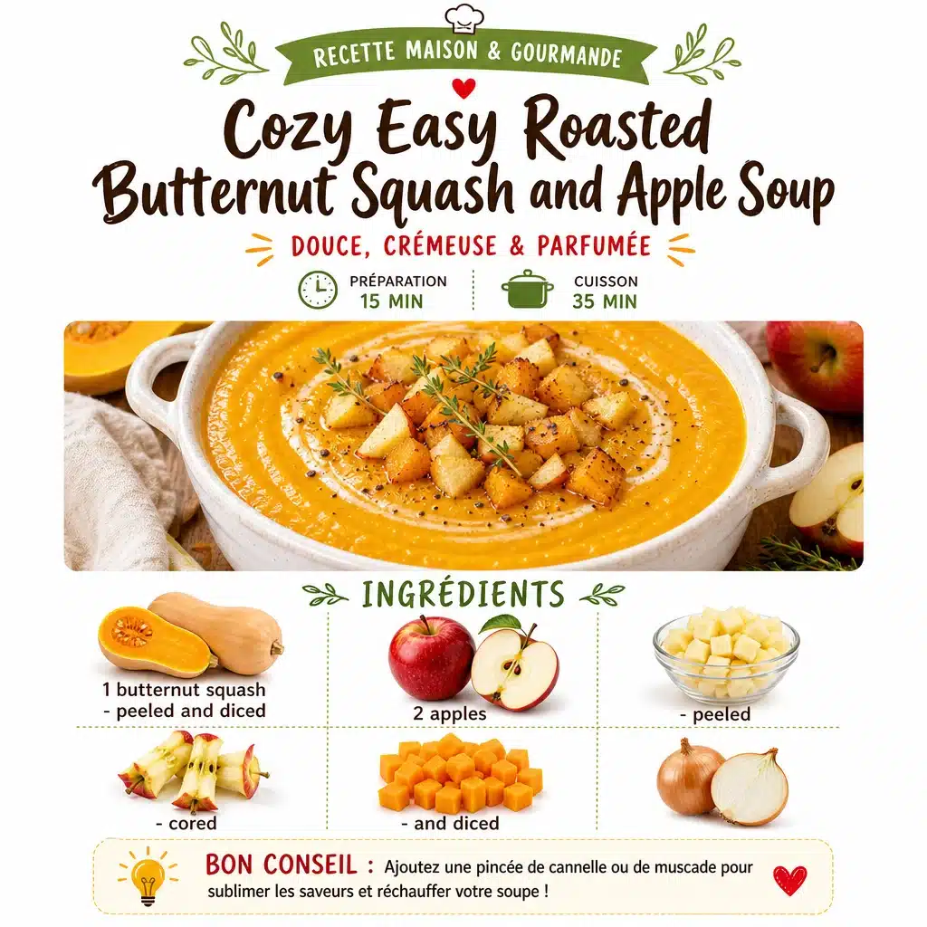 Cozy Easy Roasted Butternut Squash and Apple Soup