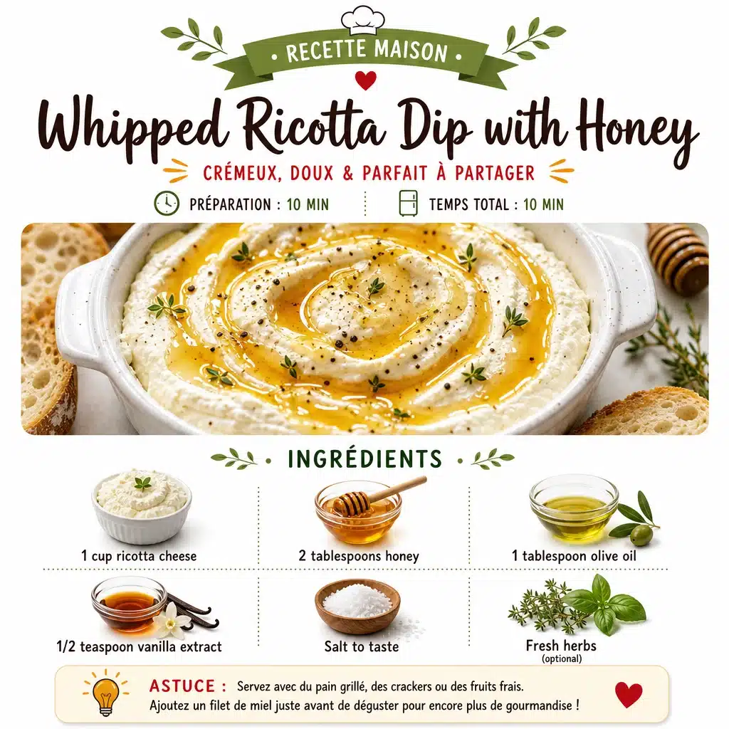 Cozy Homemade Whipped Ricotta Dip With Honey