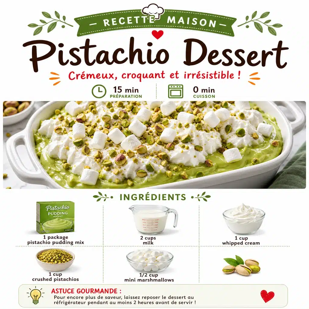 Cozy Old-Fashioned Homemade Pistachio Dessert