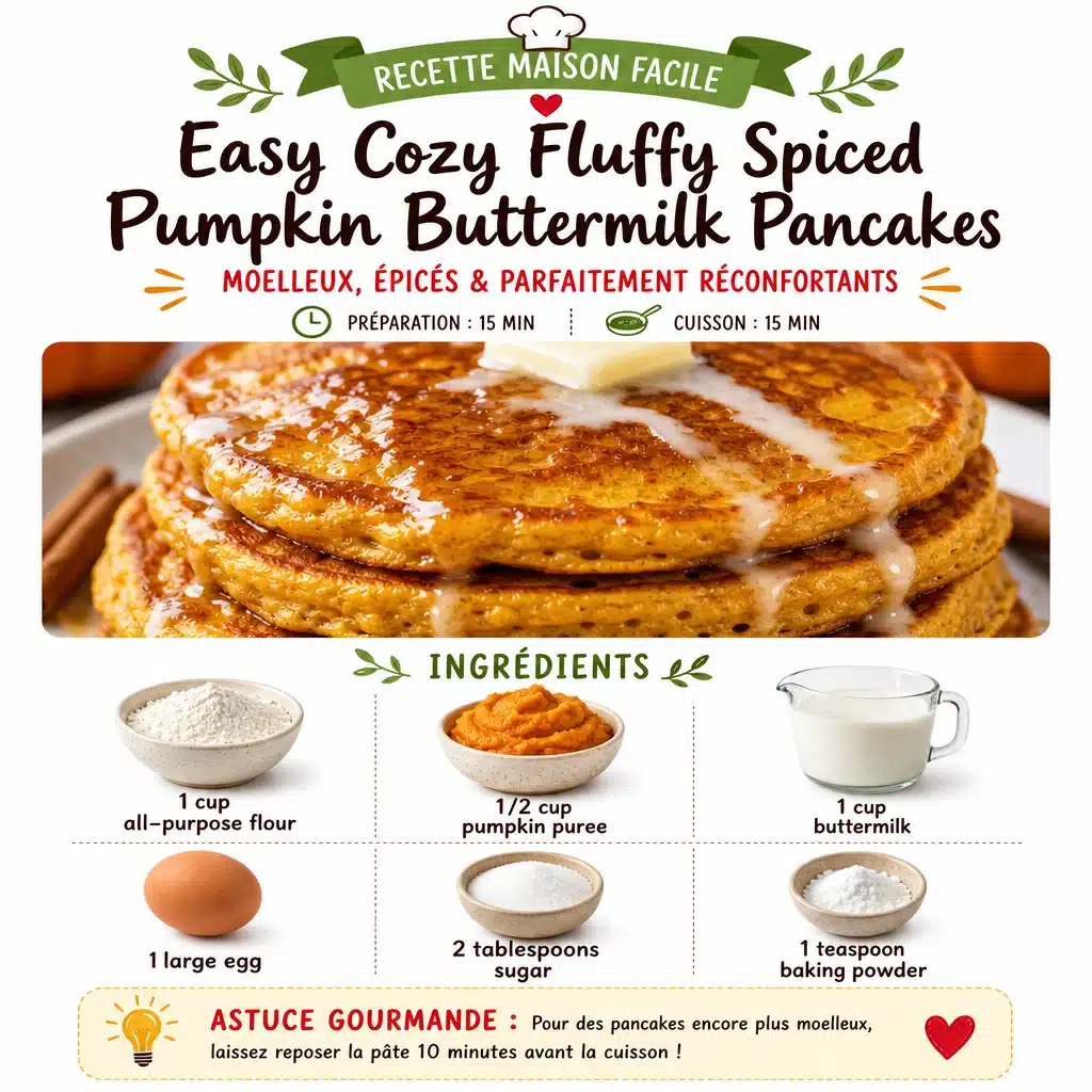 Easy Cozy Fluffy Spiced Pumpkin Buttermilk Pancakes