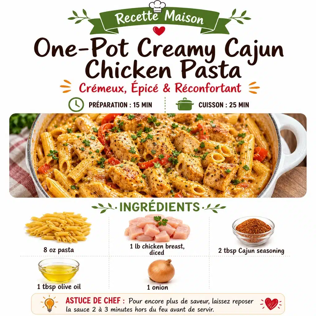 Easy One-Pot Creamy Cajun Chicken Pasta Recipe