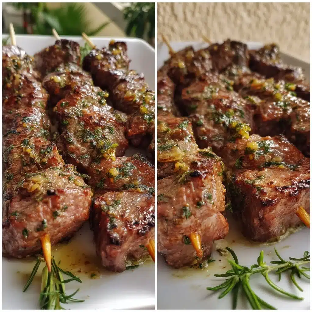 Garlic Herb Steak Skewers